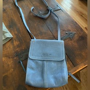 American leather co. Shoulder bag.  Light blue. In like new condition.